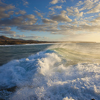 Buy canvas prints of Wind blowing the surf El Cotillo Fuerteventura  by Chris Warren