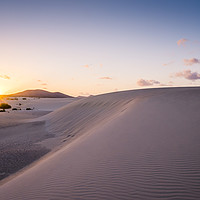 Buy canvas prints of Sand dunes in the evening light Corralejo  by Chris Warren