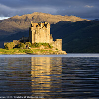 Buy canvas prints of Eilean Donan Castle reflected in the evening light by Chris Warren