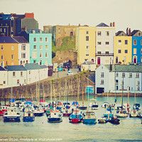 Buy canvas prints of The houses of Tenby by Chris Warren