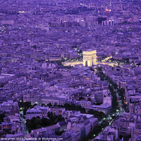 Buy canvas prints of Arc de Triomphe Paris twilight by Chris Warren