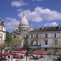 Buy canvas prints of Sacre Coeur  & Place du Tertre Paris by Chris Warren