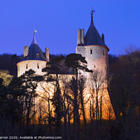 Buy canvas prints of Castle Coch Cardiff Wales at twilight by Chris Warren