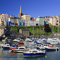 Buy canvas prints of Boats in Tenby Harbour Pembrokeshire by Chris Warren