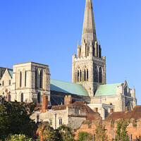 Buy canvas prints of Bishops Palace Gardens and Chichester Cathedral by Chris Warren