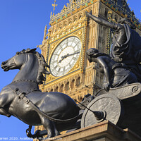 Buy canvas prints of Big Ben and Boadicea's Horse Westminster London by Chris Warren