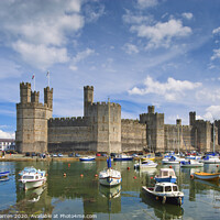 Buy canvas prints of Caernarfon Castle Wales by Chris Warren