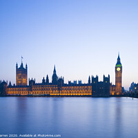 Buy canvas prints of Houses of Parliament Westminster London in evening by Chris Warren