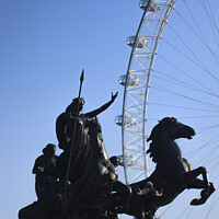 Buy canvas prints of British Airways London Eye and Boadicea's Horse We by Chris Warren