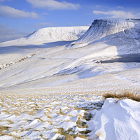 Buy canvas prints of Snow on the Brecon Beacons Wales by Chris Warren
