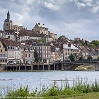 Buy canvas prints of River Yonne Joigny Burgundy France by Chris Warren
