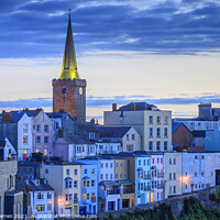 Buy canvas prints of Tenby Pembrokeshire Wales at twilight by Chris Warren