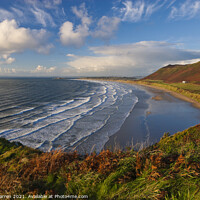 Buy canvas prints of Rhossili Bay Gower  Swansea Wales by Chris Warren