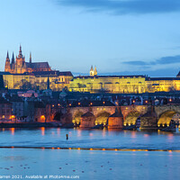 Buy canvas prints of Charles Bridge & Vltava River Prague Czech Republi by Chris Warren