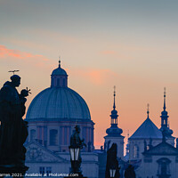 Buy canvas prints of Charles Bridge Prague Czech Republic at dawn by Chris Warren