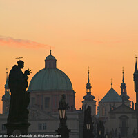 Buy canvas prints of Charles Bridge Prague Czech Republic at dawn by Chris Warren