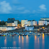 Buy canvas prints of Tenby Harbour Tenby Pembrokeshire Wales at twiligh by Chris Warren