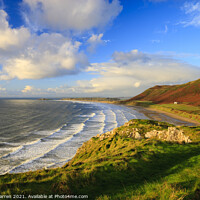Buy canvas prints of Rhossili Bay Gower Swansea Wales by Chris Warren