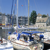 Buy canvas prints of Boats moored at Honfleur Normandy France by Chris Warren