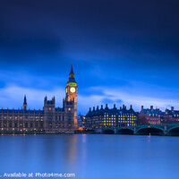 Buy canvas prints of Houses of Parliament River Thames London at dusk by Chris Warren
