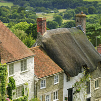 Buy canvas prints of Cottages on Gold Hill Shaftesbury Dorset England by Chris Warren