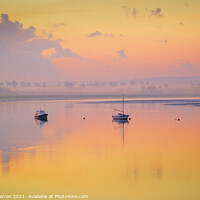 Buy canvas prints of Dawn on the River Cleddau, Lawrenny, Pembrokeshire by Chris Warren