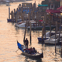 Buy canvas prints of Gondola on the Grand Canal Venice at dusk by Chris Warren