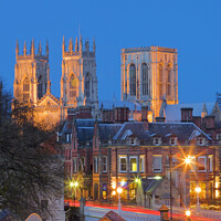 Buy canvas prints of York Minster at twilight from the City Walls by Chris Warren