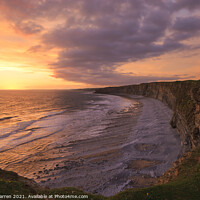 Buy canvas prints of Evening sun at Nash Point Wales by Chris Warren