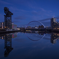 Buy canvas prints of Twilight on the Clyde . by Peter Mclardy