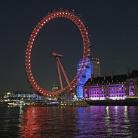 Buy canvas prints of London Eye in Colour by Elaine Davis