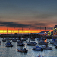 Buy canvas prints of aberaeron at sunset by Andrew chittock