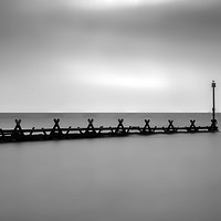 Buy canvas prints of north Beach Aberaeron Wales long exposure black an by Andrew chittock