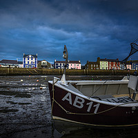 Buy canvas prints of Low water aberaeron Harbor. by Andrew chittock