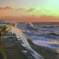 Buy canvas prints of Sea-wall by Victor Burnside