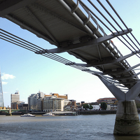 Buy canvas prints of Millennium Bridge by Victor Burnside