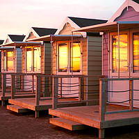 Buy canvas prints of Beach Huts at Lytham St Annes by Victor Burnside