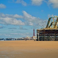 Buy canvas prints of Blackpool beach by Victor Burnside