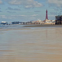 Buy canvas prints of Blackpool beach by Victor Burnside
