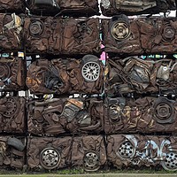 Buy canvas prints of Scrap Cars by Victor Burnside