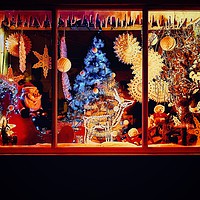 Buy canvas prints of Christmas Shop  by Victor Burnside