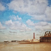 Buy canvas prints of Blackpool Piers.   by Victor Burnside