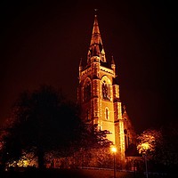 Buy canvas prints of Floodlit Church  by Victor Burnside