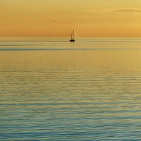 Buy canvas prints of Calm Sea And Yacht     by Victor Burnside