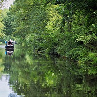 Buy canvas prints of Canal with Narrow Boat by Victor Burnside