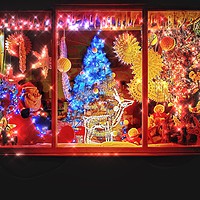 Buy canvas prints of Christmas Shop Window  by Victor Burnside