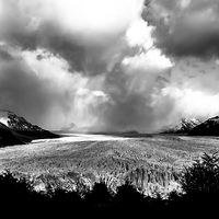 Buy canvas prints of Perito Moreno Glacier B&W by Matthew Davis