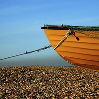 Buy canvas prints of Boat on Greatstone beach by Robert Cane