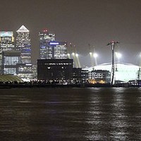 Buy canvas prints of Canary Wharf, 02 Arena, London by Robert Cane