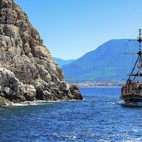 Buy canvas prints of Antalya,Turkey, Pirate Ship by Robert Cane